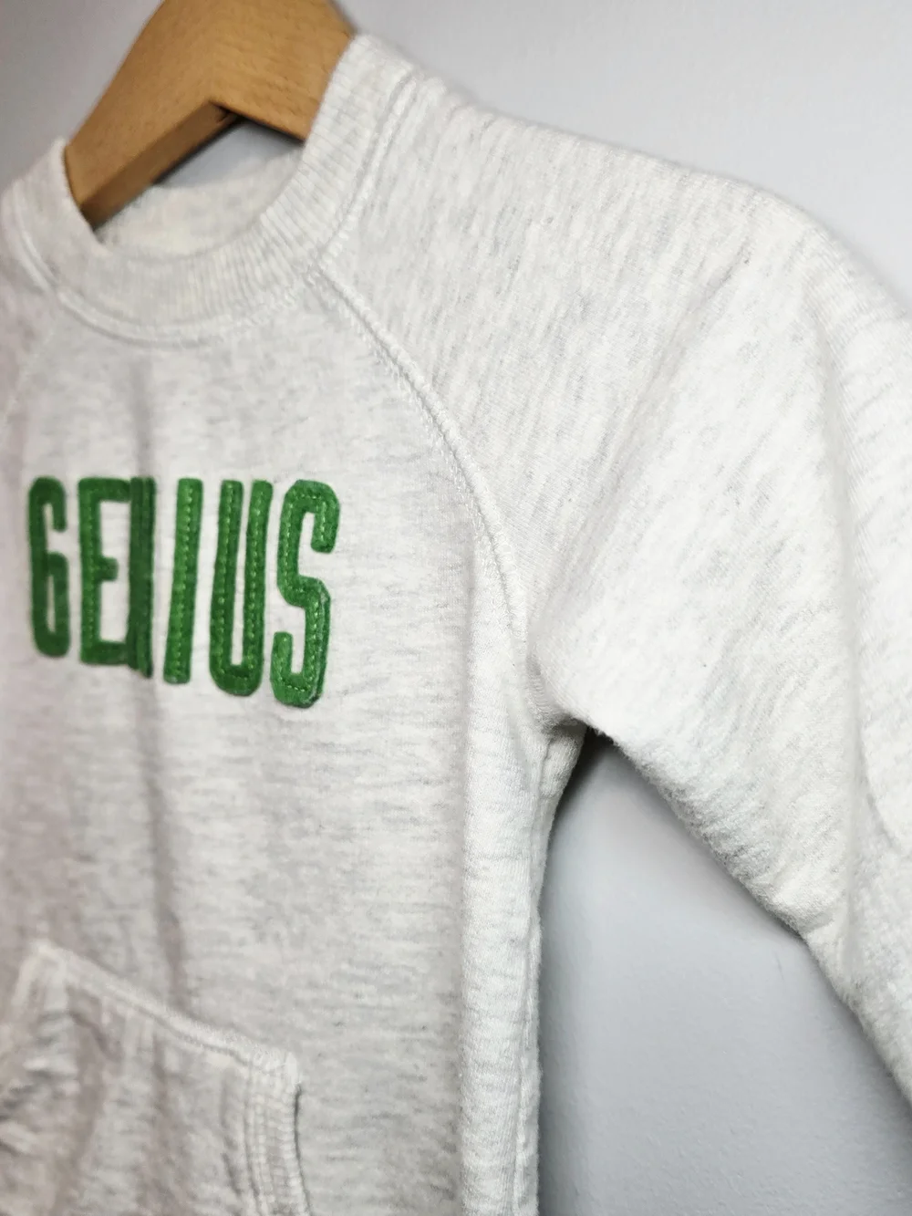 Carter's Light Heather Gray One-Piece Footie with Green 'GENIUS' Lettering